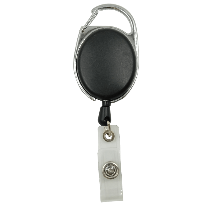 Black Plain Carabiner Badge Reel Black Plain Carabiner Badge Reel
