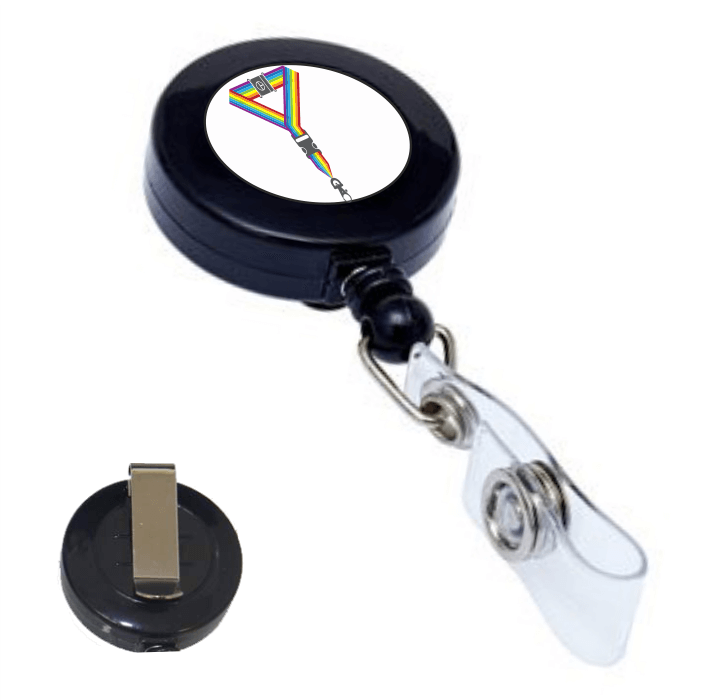 Printed Black Clip Badge Reel Printed Black Clip Badge Reel