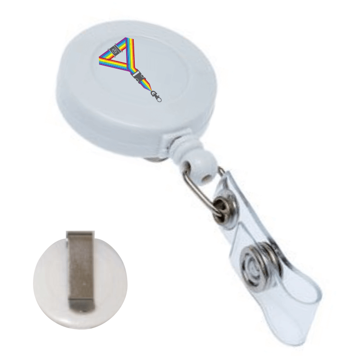 Printed White Clip Badge Reel Printed White Clip Badge Reel