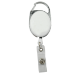 White Plain Carabiner Badge Reels
