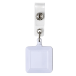 Square White Badge Reel