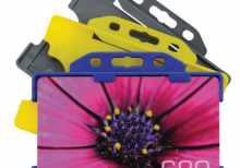 coloured rigid open face badge holder