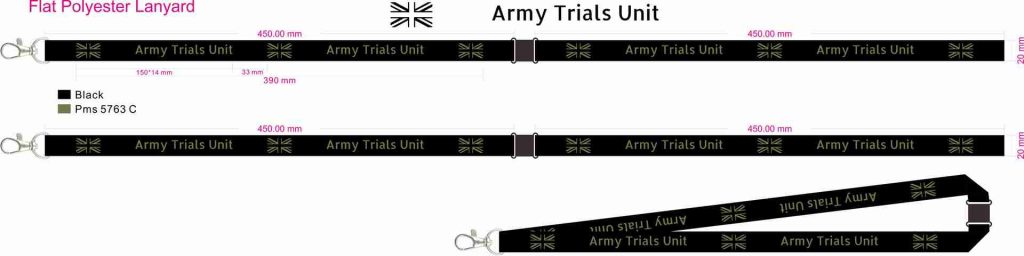 Army Trials flat polyester lanyard