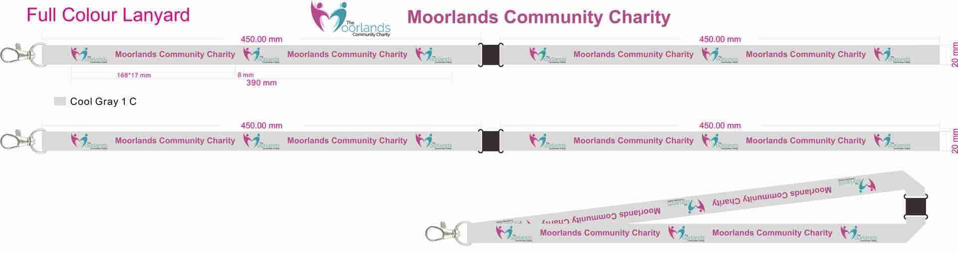 T154-1457-2 moorlands community charity full colour lanyard